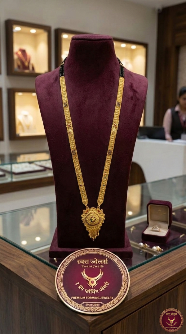 Traditional Designer Long Mangalsutra with Pendant – Gold Plated Forming Jewellery