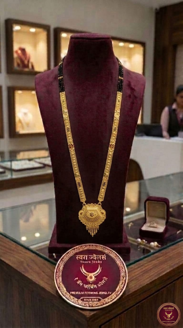 Traditional Long Mangalsutra Pendant Necklace – Gold Plated Forming Jewellery