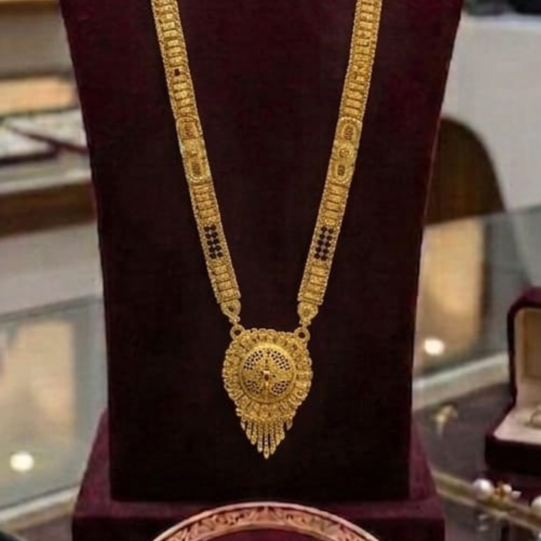 Premium 1 Gram Gold Plated Long Mangalsutra | Traditional Maharashtrian Design - Image 2