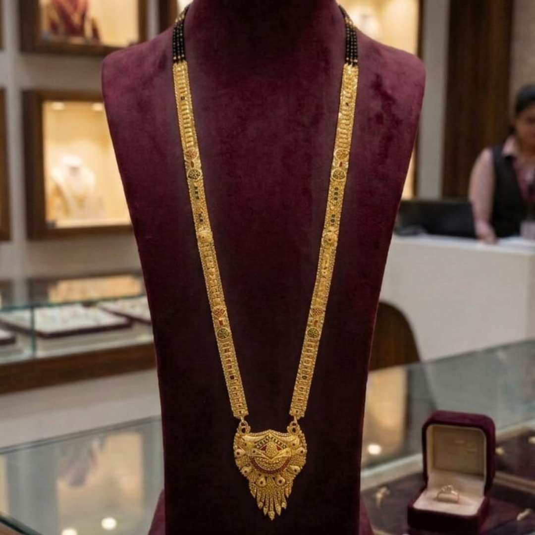 1 Gram Gold Plated Long Mangalsutra | Traditional Design
