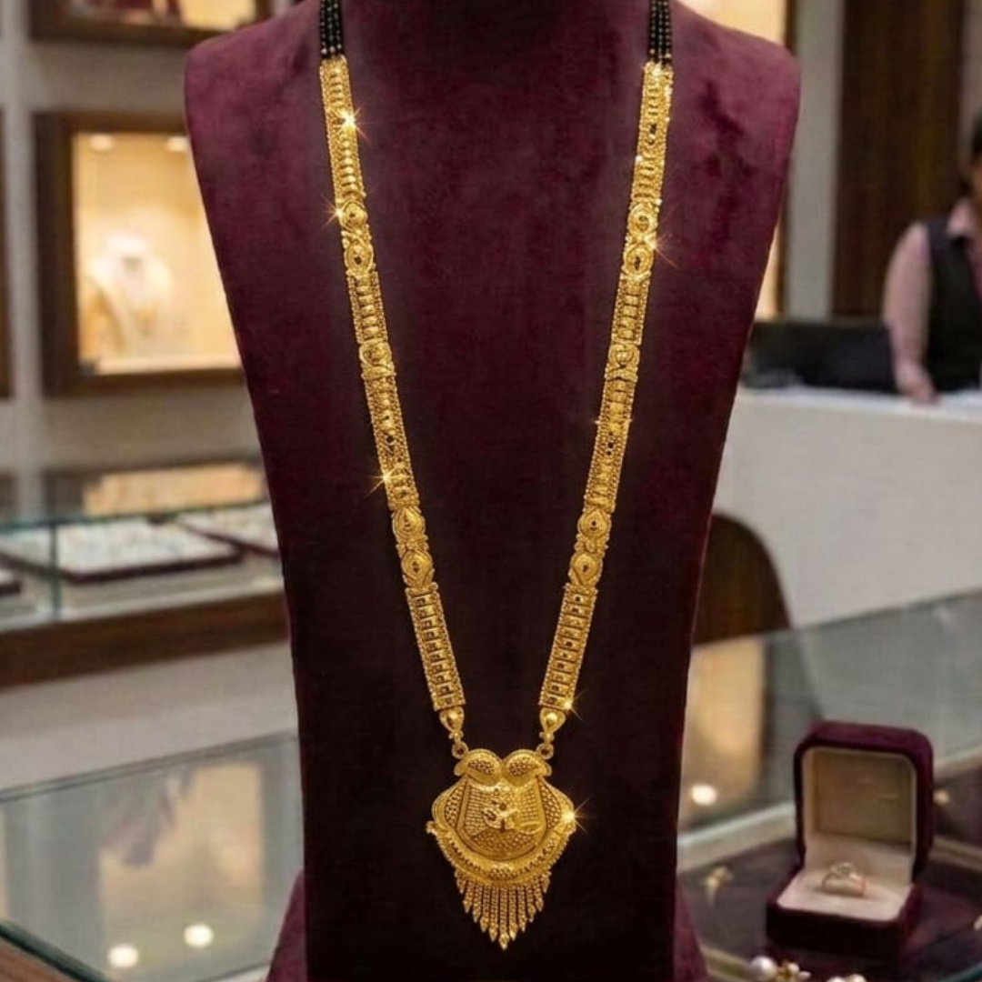 Premium 1 Gram Gold Plated Long Mangalsutra | Traditional Maharashtrian Design